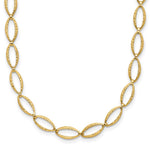 14K Polished and Diamond-cut Fancy Link Necklace