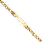 14k Polished Solid Chain/Solid Plate Curb Link 34x Plate ID Bracelet