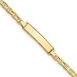 14k Polished Solid Chain/Solid Plate Anchor Link 19.5x Plate ID Bracelet