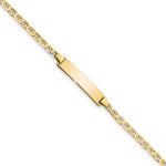 14k Polished Solid Chain/Solid Plate Flat Anchor Link 22.5x Plate ID Bracelet