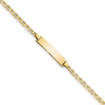 14k Polished Solid Chain/Solid Plate Flat Anchor Link 22.5x Plate ID Bracelet