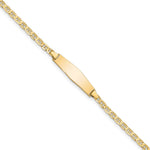 14k Polished Solid Chain/Solid Plate Flat Anchor Link Soft Diamond Shape 19.5x Plate ID Bracelet