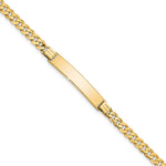 14k Polished Solid Chain/Solid Plate Flat Curb Link 26.5x Plate ID Bracelet