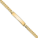 14k Polished Solid Chain/Solid Plate Flat Curb Link 32.5x Plate ID Bracelet