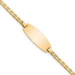 14k Polished Solid Chain/Solid Plate Anchor Link Oval 18.5x Plate ID Bracelet