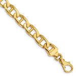 14K Hand Polished Fancy Anchor Link with Fancy Lobster Clasp Chain