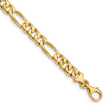 14K Hand Polished Figaro Link with Fancy Lobster Clasp Chain