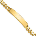 14k Hand-polished Solid Chain/Solid Plate Curb Link 44x Plate ID Bracelet