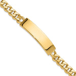 14k Hand-polished Solid Chain/Solid Plate Curb Link 44x Plate ID Bracelet
