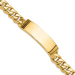 14k Hand-polished Solid Chain/Solid Plate Curb Link 48x Plate ID Bracelet