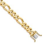 14K Hand Polished Figaro Link with Box Catch Chain