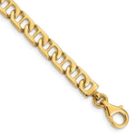 14K Hand Polished Fancy Anchor Link with Fancy Lobster Clasp Chain
