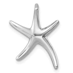 Sterling Silver Rhodium-plated Polished Starfish Chain Slide