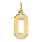 14k Small Satin Number 0 Charm