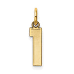 14k Small Satin Number 1 Charm