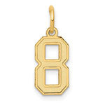 14k Small Satin Number 8 Charm
