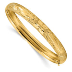 14k 5/16 Oversized Laser-Cut Hinged Oval Bangle Bracelet