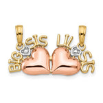 14k Two-tone w/White Rhod BIG SIS-LIL SIS Break-a-part Pendant