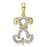14k and White Rhodium Diamond-cut Sitting Puppy Pendant