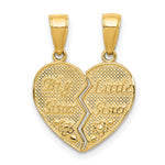 14k BIG SISTER-LITTLE SISTER Break-apart Charm