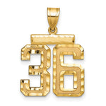 14k Medium Diamond-cut Number 36 Charm