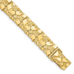 14k Polished and Textured Nugget Bracelet