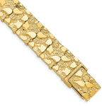 14k Polished and Textured Nugget Bracelet