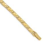 14k Polished and Textured Nugget Bracelet