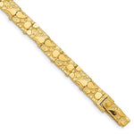 14k Polished and Textured Nugget Bracelet
