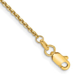 14K Solid Diamond-cut Cable with Lobster Clasp Anklet
