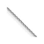 14K White Gold Diamond-cut Round Open Link Cable with Lobster Clasp Chain