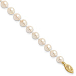 14k 6- White Round Akoya Saltwater Cultured Pearl Bracelet
