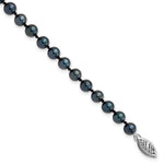 14k White Gold 5- Black Round Akoya Saltwater Cultured Pearl Bracelet