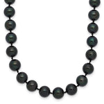 14k White Gold 7- Black Round Akoya Saltwater Cultured Pearl Necklace