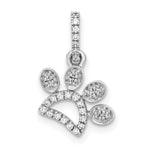 14k White Gold 1/10 carat Diamond Paw Print Pendant