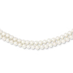 14k 5- White Near Round FW Cultured Pearl 2-strand Necklace