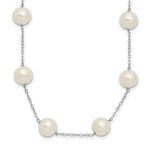 14k White Gold 8- White Freshwater Cultured Pearl 14-Station Necklace