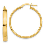14k 4x Polished Tube Hoop Earrings