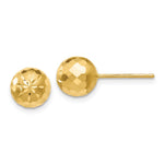 14k Diamond-cut Mirror Ball Post Earrings