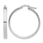 14K White Gold 3x Tube Hoop Earrings