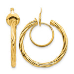 14K 2.25x Polished Twisted Tube Hoop Non-pierced Earrings