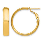 14k 5x Polished Flat Tube Omega Back Hoop Earrings