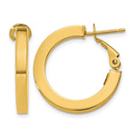 14k 3x Square Tube Round Hoop Earrings