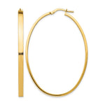 14k 3x Polished Large Oval Tube Hoop Earrings