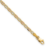 14K Tri-color Pav Valentino with Lobster Clasp Bracelet