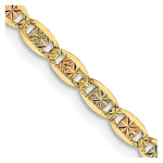 14K Tri-color PavÇ Valentino with Lobster Clasp Chain
