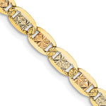 14K Tri-color Pav Valentino with Lobster Clasp Chain
