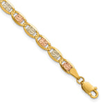 14K Tri-color Pav Valentino with Lobster Clasp Bracelet
