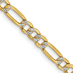 14K Semi-Solid with Rhodium PavÇ Figaro with Lobster Clasp Chain