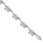 Sterling Silver Polished Elephants Bracelet